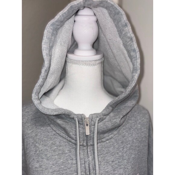 Grey Victorias Secret PINK zip up hoodie size L GUC - Picture 4 of 7